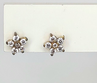 Arete mini flor engastada