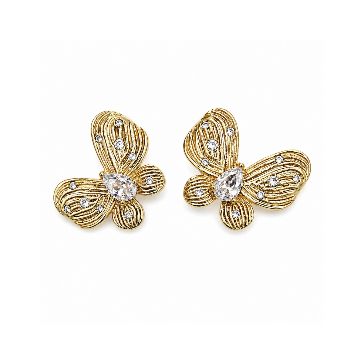 Arete mariposa texturizada