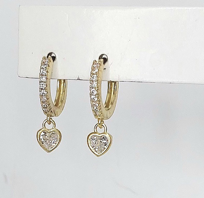 Arete argolla con corazón de circonia cristal