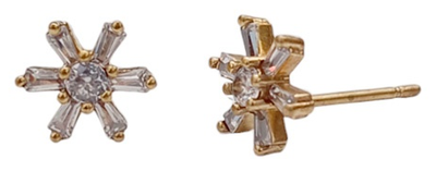 Arete estrellita con mini baguettes