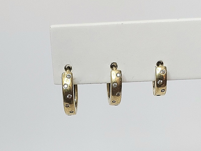 Arete trío engaste inglés