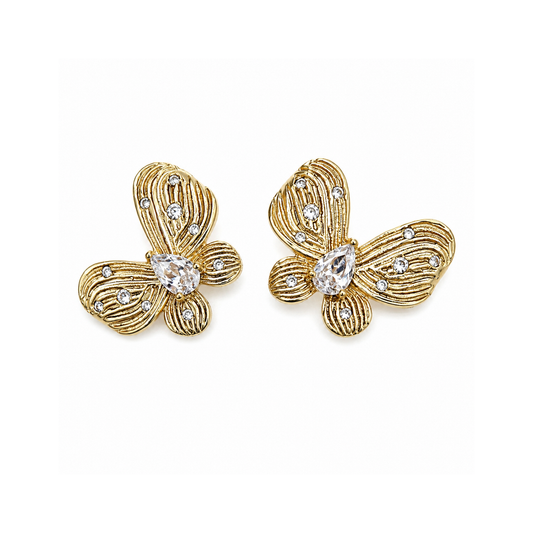 Arete mariposa texturizada