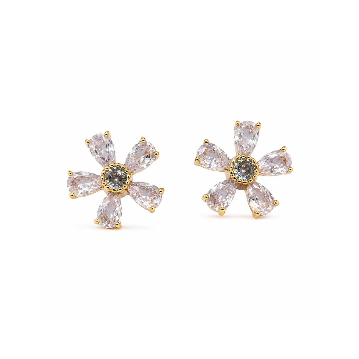Arete flor pétalos circonia