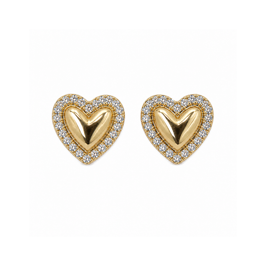 Arete corazón engastado