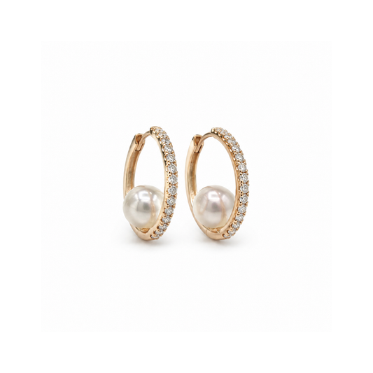 Aros con perla colgante