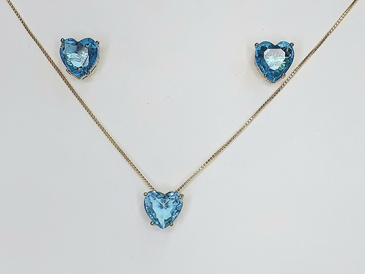Conjunto corazón aqua