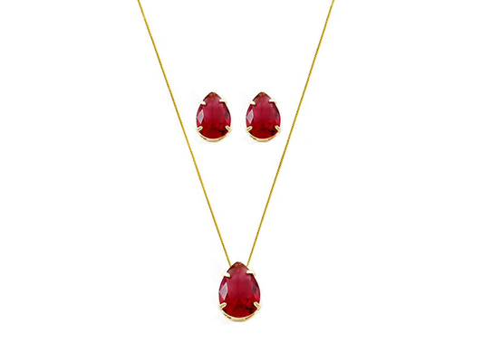 Conjunto gotas rubí