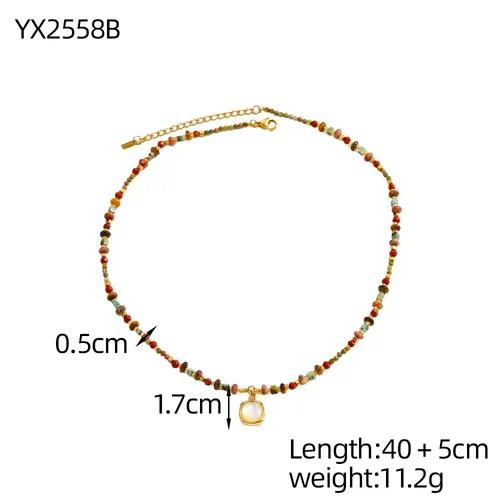 Collar geométrico con piedra natural