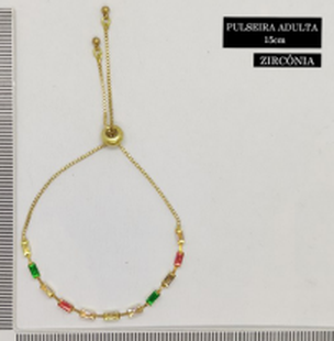 Pulsera con dije y piedras de colores