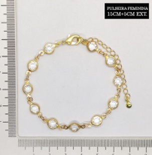 Pulsera con perlas doradas